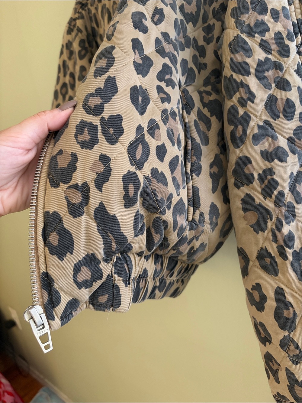 Blank NYC Leopard Print Puffer Jacket - Tan/Black - Picture 4 of 15